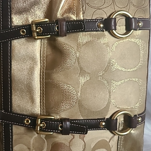 Coach Patchwork Patent Suede Signature C Jacquard Shopper Tote # F06Q-10388 - Picture 5 of 16